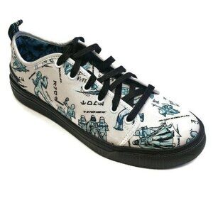 TOMS Classic Slip On Sneaker Shoes Mens Sz 8.5 Star Wars Character Print White